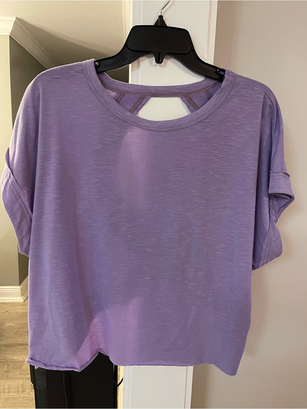Never Worn Lavender Short Sleeve Women's Top with Back Cutout